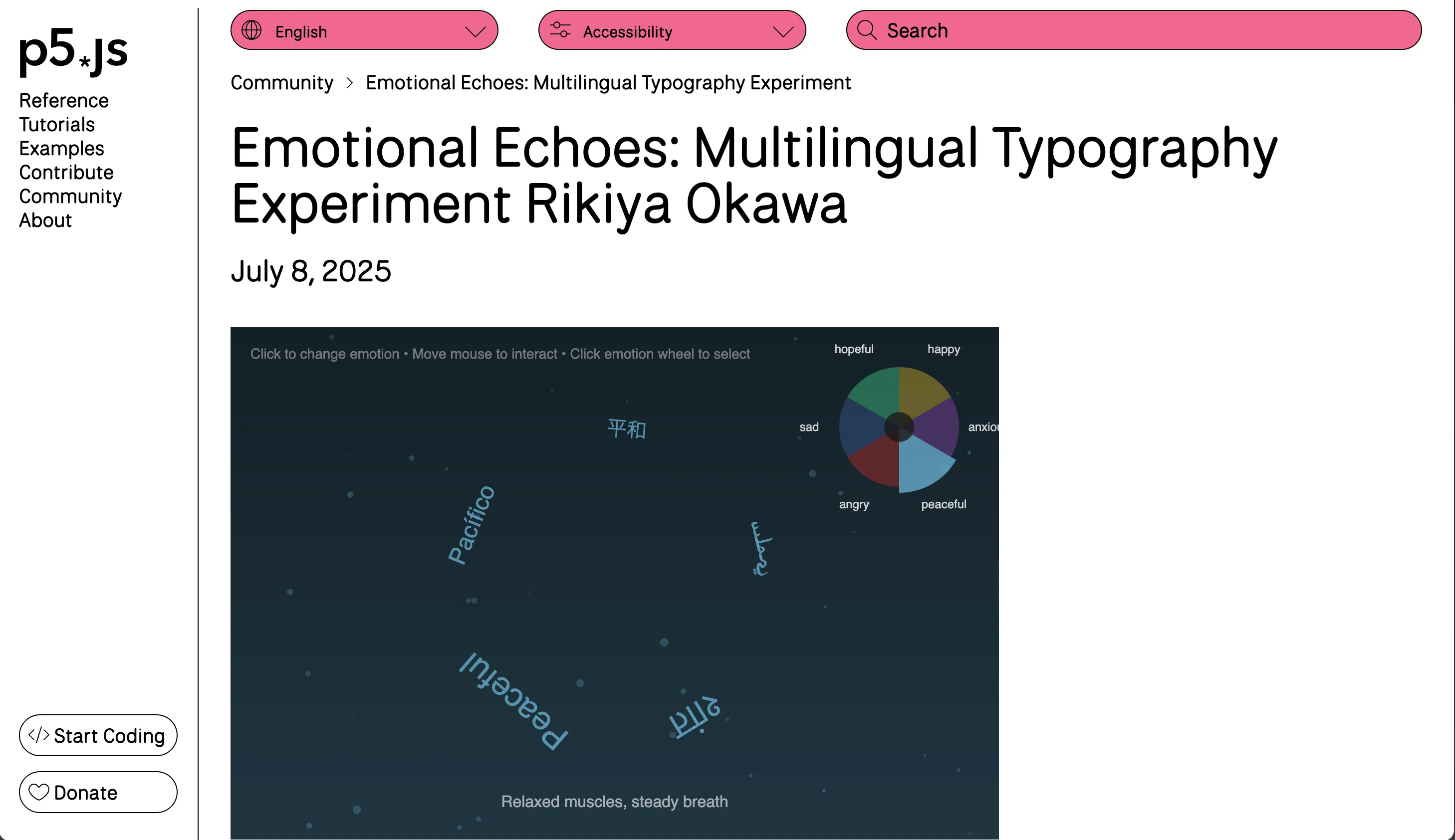 Emotional Echoes (p5.js)